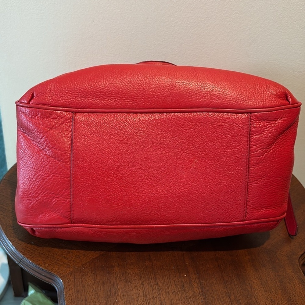 Marc Jacobs satchel shoulder /Crossbody bag leather holiday red 3 compartment - Picture 9 of 17